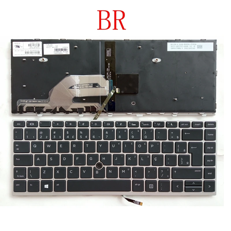 Teclado Portátil us br sp para hp Probook 640 g4 640 g5 645 g4 645 g5 430 g5 440 g5 445 g5 Inglês Novo - Imagem 3