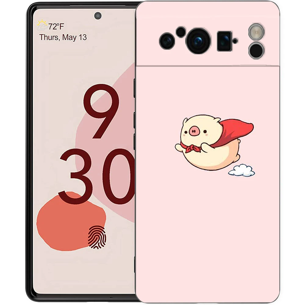 Adorable Pink Pig Cartoon Shockproof Silicone Phone Case Cover
