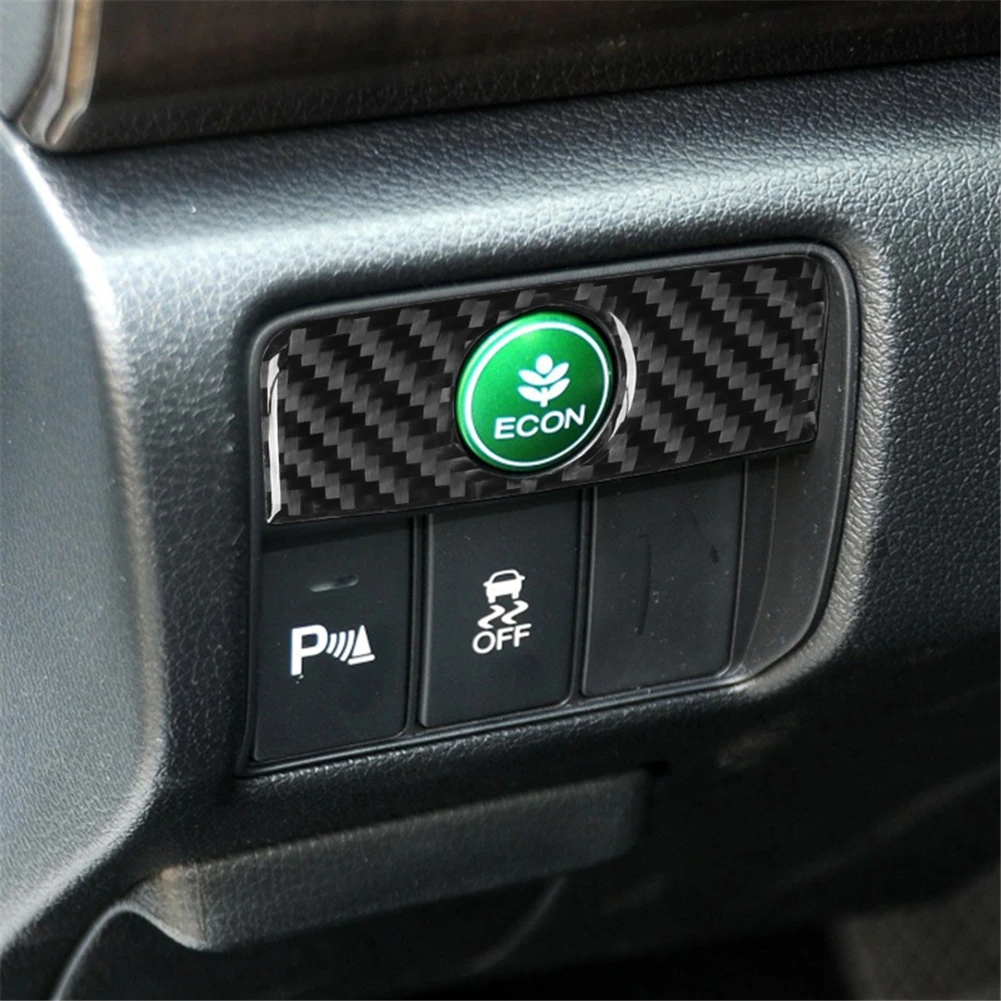 

Car Stickers Decorative Energy Saving Button Panel Cover Trim Interior Accessories For Honda Accord 2013-2017 Carbon Fiber Strip