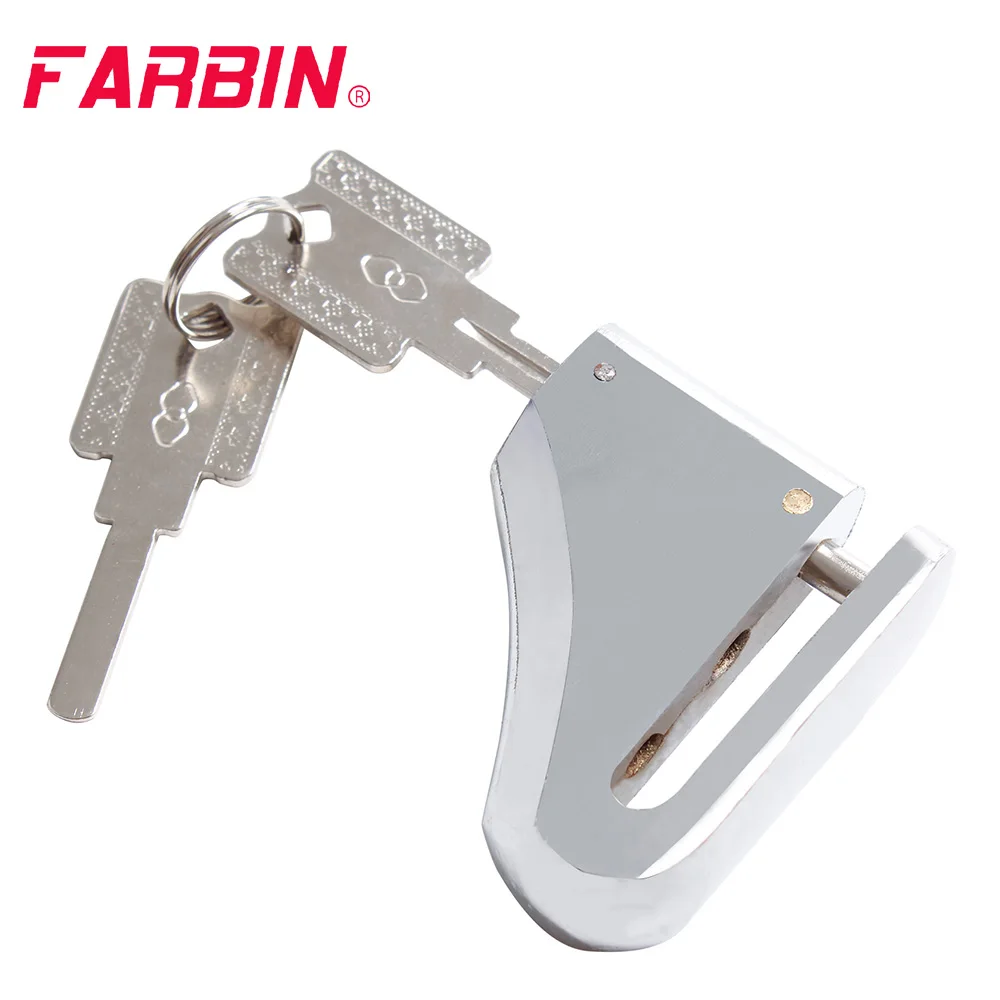 FARBIN Waterproof Motorcycle Disc Brake Lock Anti-Theft With Keys For Motorcycles Scooter Moped Motorbike Wheel Padlock usb rechargeable smart keyless fingerprint lock ip65 waterproof anti theft security padlock