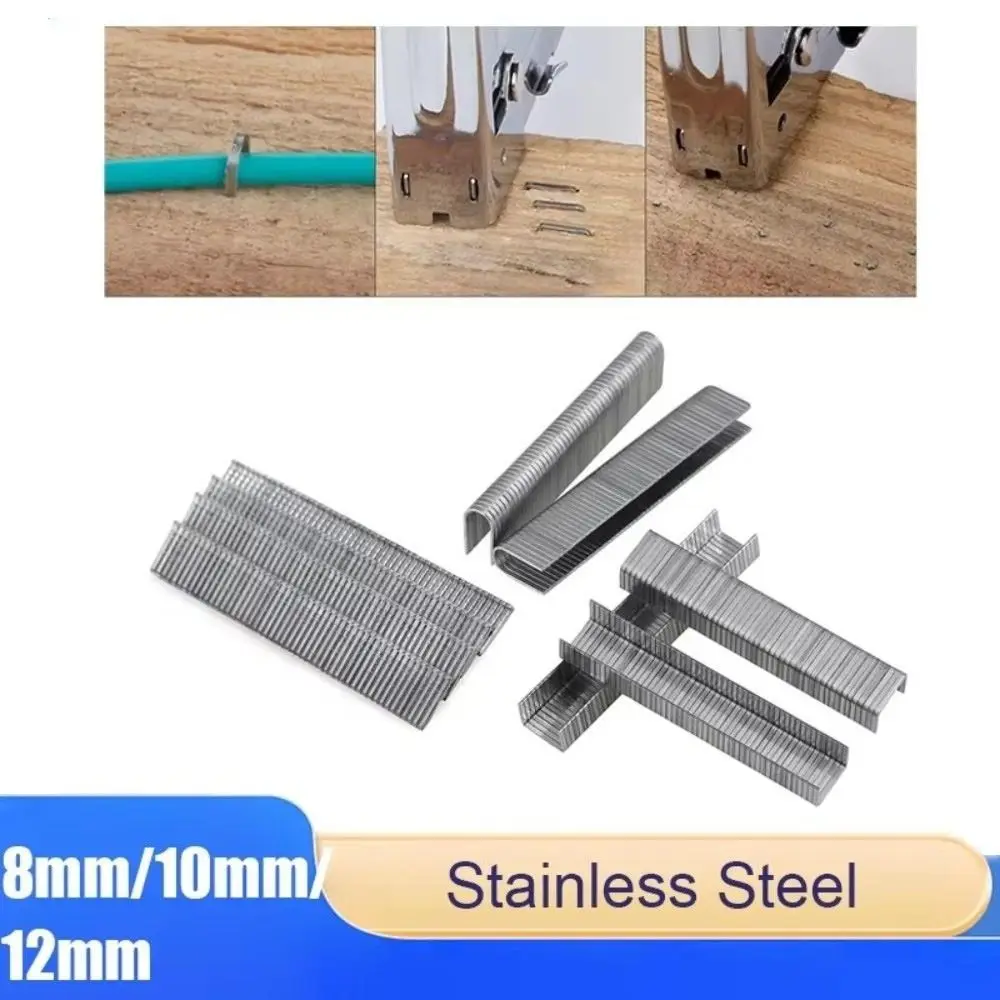 1000Pcs 8/10/12mm 도어형 스테이플 못 스테이플러 기계 액세서리 프레이밍 작업 T형 스테이플 U형 스테이플 수공구