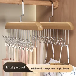 Premium Wooden Belt and Scarf Organizer for Wardrobe Accessories and Storage (8 hook)