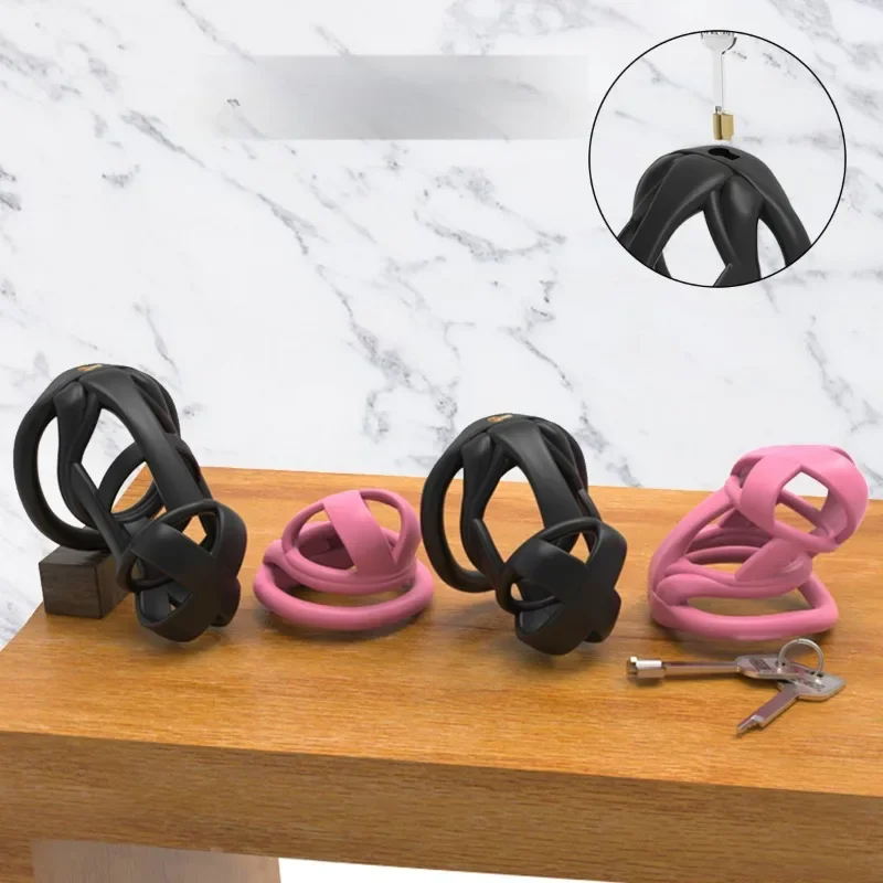 Male Chastity New Embedded Small Lock Core Chastity Lock for Men Birdcage Tablet Ring and Grooming Equipment Alternative Toys 25