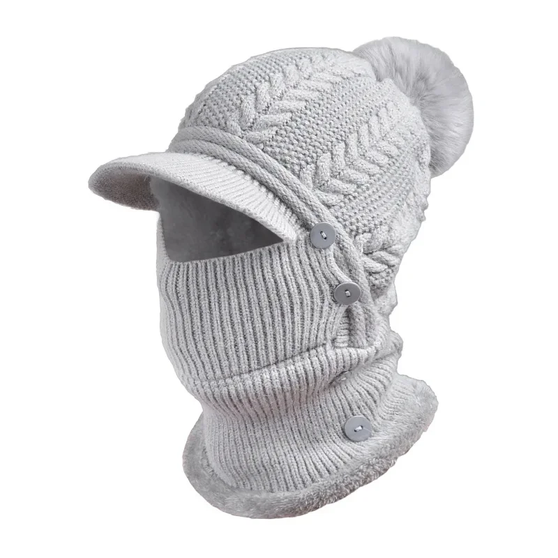 

Fashion Solid Warm Winter Hat for Men Women Fleece Lined Thicken Scarf Knitted Hat Ear Warmer Cycling Ski Mask Balaclava Beanies