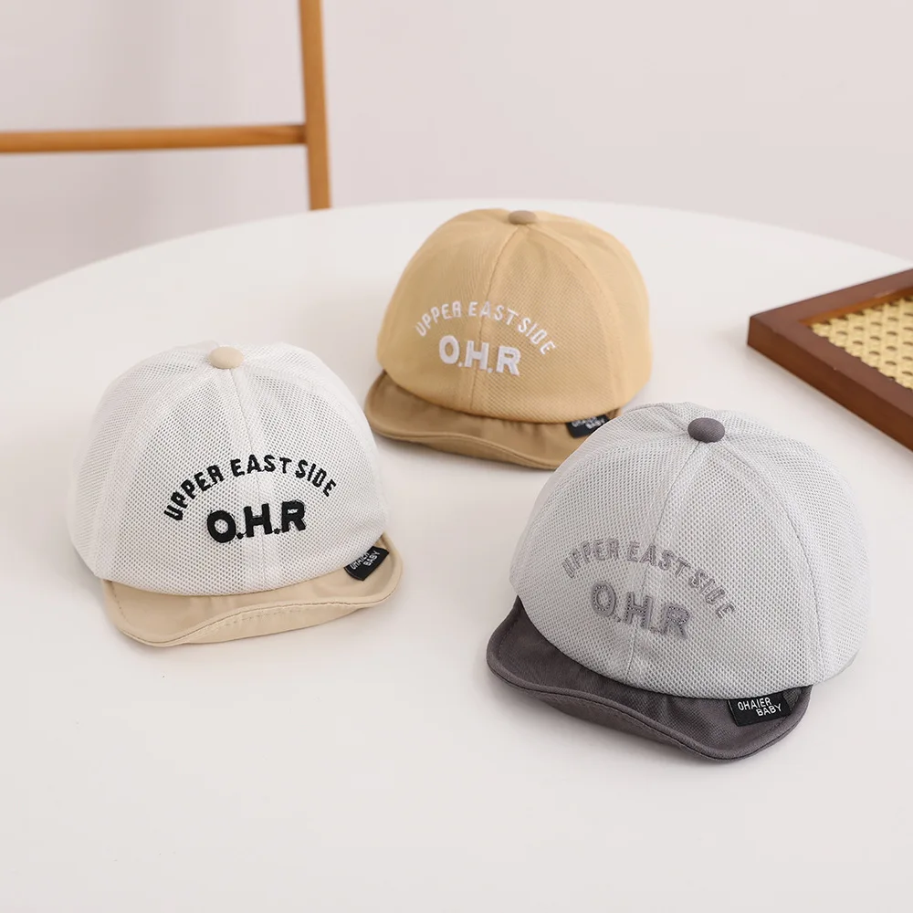 

OHR Embroidered Baby's Summer Cute Sun Hats Kids' Mesh Baseball Caps Boys And Girls Korean Version Sun Protection Peaked Cap