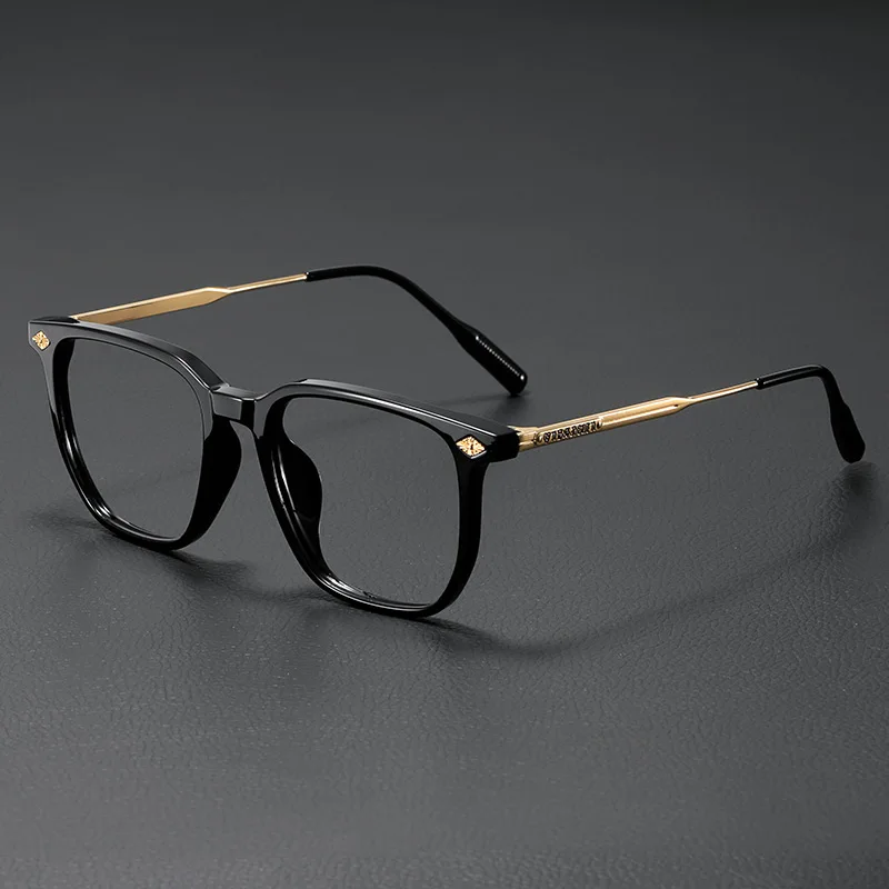 Anti-Blaulicht-Brille im Business-Stil, ultraleichte Retro-Brille mit schwarzem Rahmen, flache Herrenbrille, AC, Anti-Blaulicht und Anti-Ermüdung – Detail 1