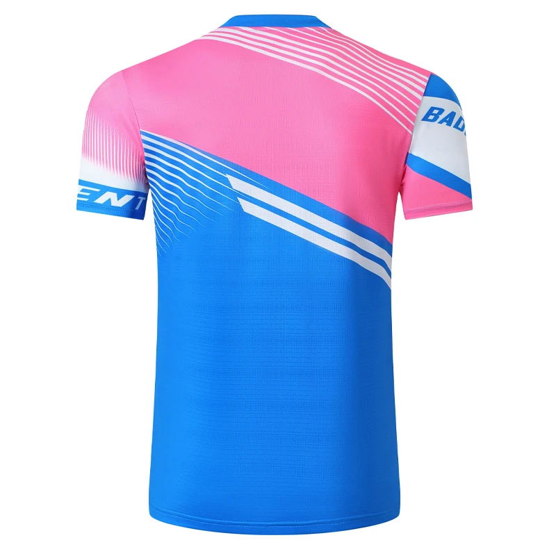 Men Tennis T-shirts Prints Sport Batminton Short Sleeve V-collar Table Tennis Shirts Quick Dry Training Ping Pong Shirts