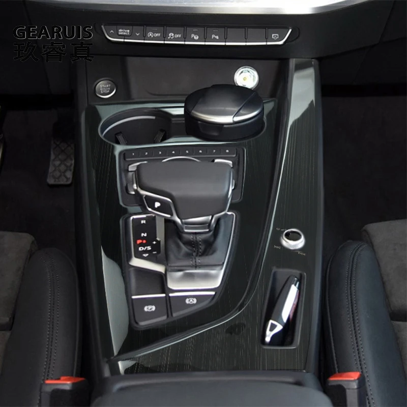 Audi A4 B9/A5 B9 ②カーボン調ギアボックスサイドトリム Center Console Gear Shift Side Panel Sticker Trim, Real Carbon