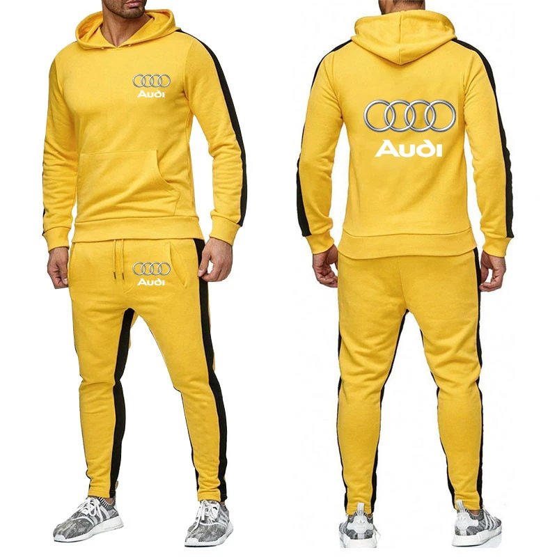 Chándal Audi para hombre, Sudadera con capucha y pantalones de chándal, conjuntos de ropa deportiva para otoño, novedad de 2023| | -