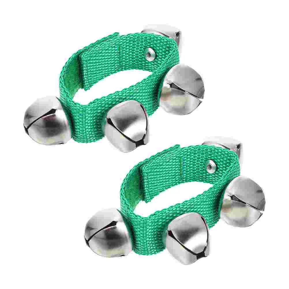 2 Pcs Toys Orff Rattle Kids Wrist Bells Music Instrument Wristband Green Percussion Instruments Cheering Props Hand for Child