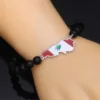 Liban Map With Flag Black Beads Bracelet  Jewelry Lebanon Map 2