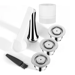 Eco-Friendly Stainless Steel Reusable Coffee Capsule with Tamper and Dosing Ring (3 Cup 1Tamper 1Ring)