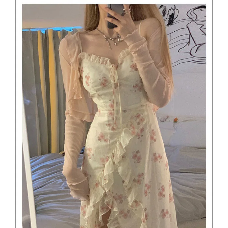 

Floral Elegant Short Sleeve Dress Woman Casual 2023 Summer Sexy Party One Piece Dress Korean Fashion Beach Vintage Midi Dress