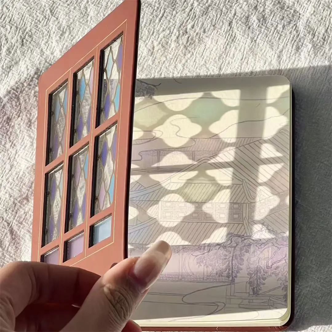 Stained Glass Windows Notebook Mini Light and Shadow Journal Girl Student Diary 다이어리