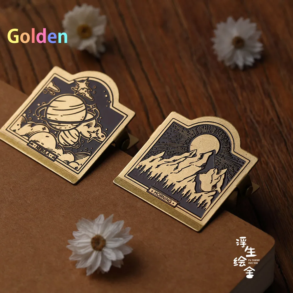 빈티지 황동 클립 노트북 홀더 - 여행 일기, 수채화 스케치북, 사진 전시용 오리지널 휴대용 금속 지폐 클립