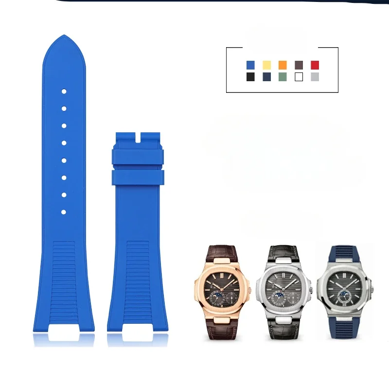 Cinturino Per Orologio Concavo Opaco Lucido Per Patek Philip Nautilus Belt Style Muslimate Fluorural Rubber Sostituisci Il Cinturino