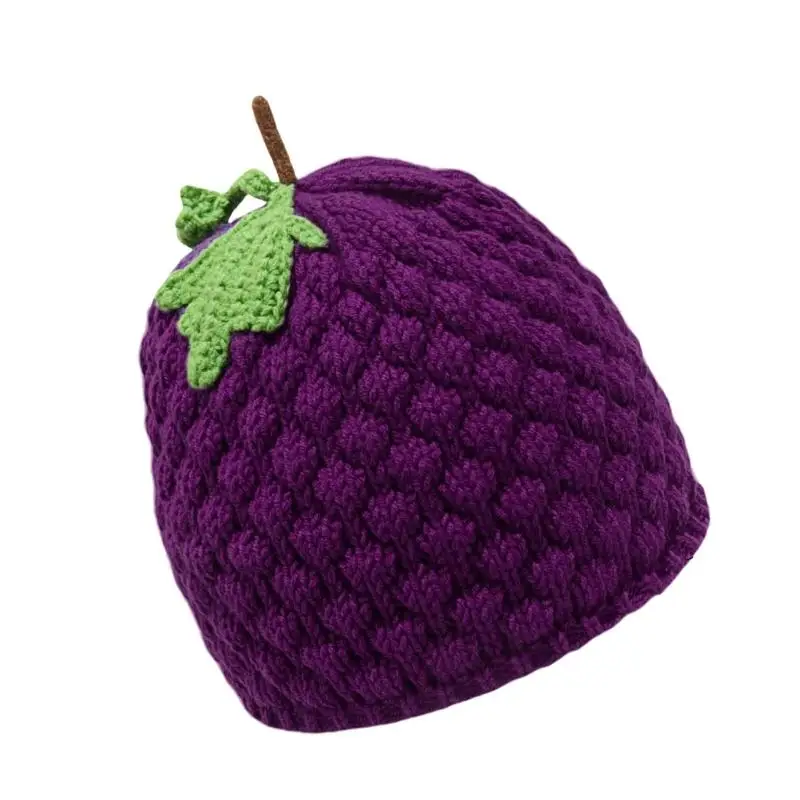 A52E Schöne Gestrickte Brimless Handgemachte Häkeln Obst Form Für Weibliche Mädchen Winter Mode Headwear Cosplay Kostüm – Detail 8
