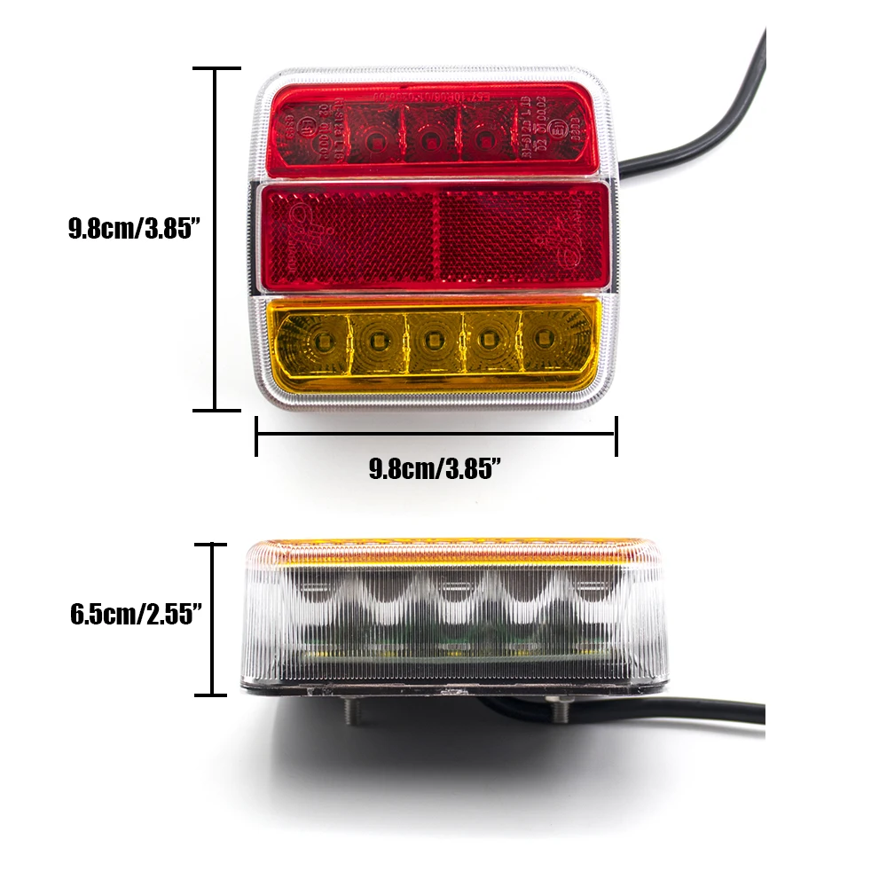 1 Set Rear Towing Tail Light 12V24V 10m 18 LED Trailer 7 Pin Universal Brake Stop Lamp License Number Plate Reflector Waterproof