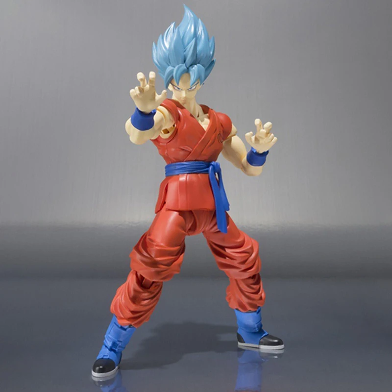 Boneco goku super saiyajin blue resina 16cm artesanal