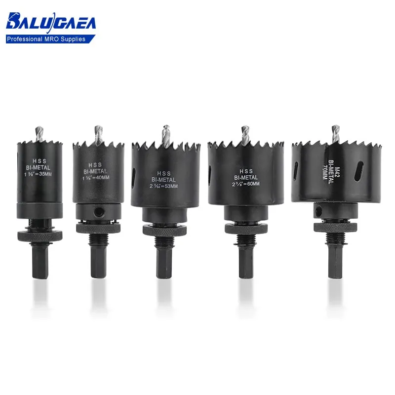 35/40/53/60/70mm Bimetal Hole Saw Hss Core Drill Bit With Post For