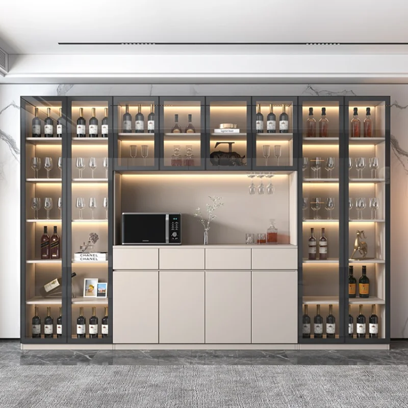Storage Kitchen Wine Cabinets High Display Wall Glass Wine Cabinets Living Room Home Estante Vinos European Furniture Qf50Jg