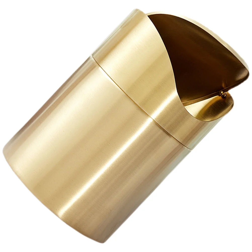 Stainless Steel Trash Can Desk Garbage Container Small Waste Bin Office Bathroom Living Room Metal Waste Paper Basket Car Trash