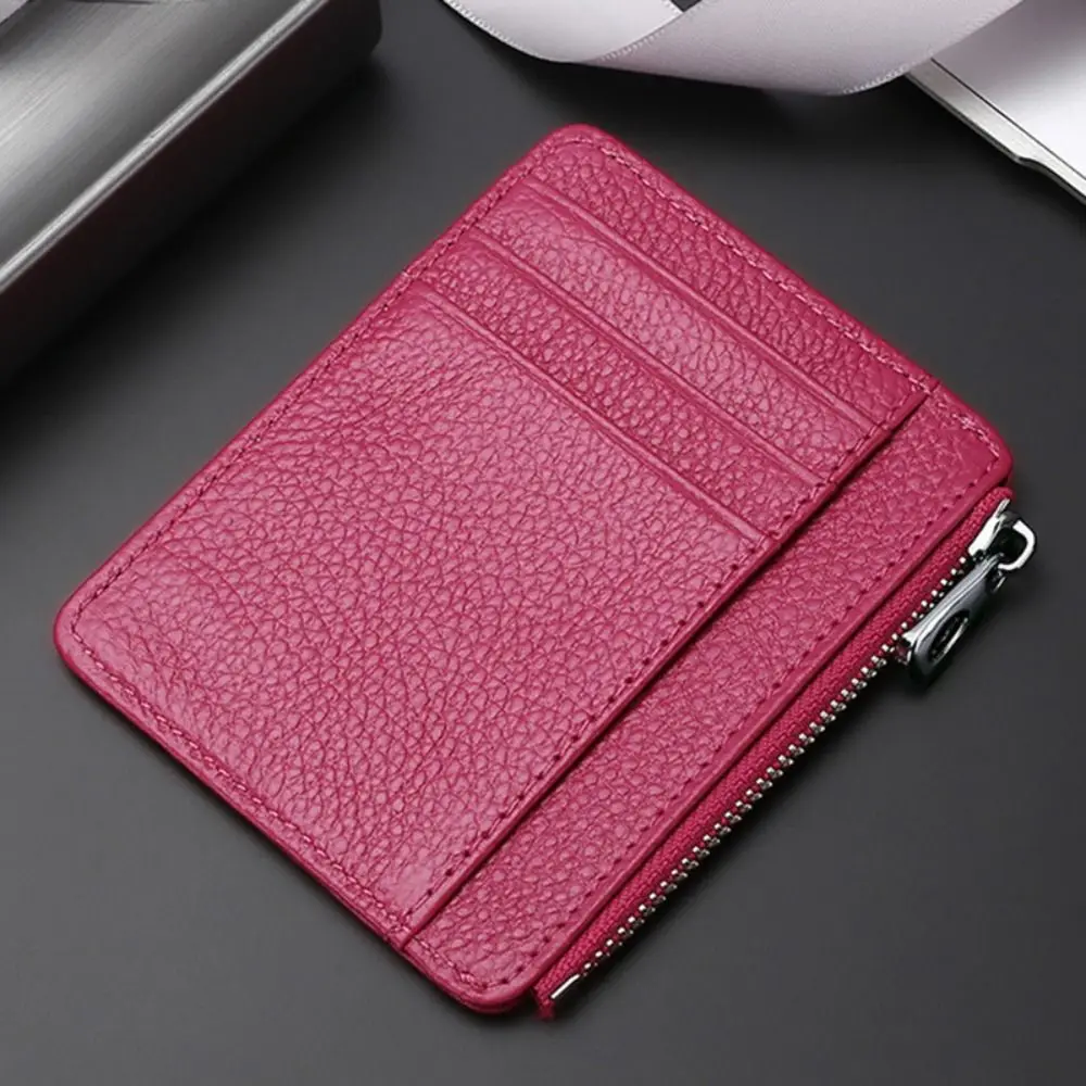 Premium Genuine Leather Card Holder - Sleek Multi-Card Slot Travel Organizer