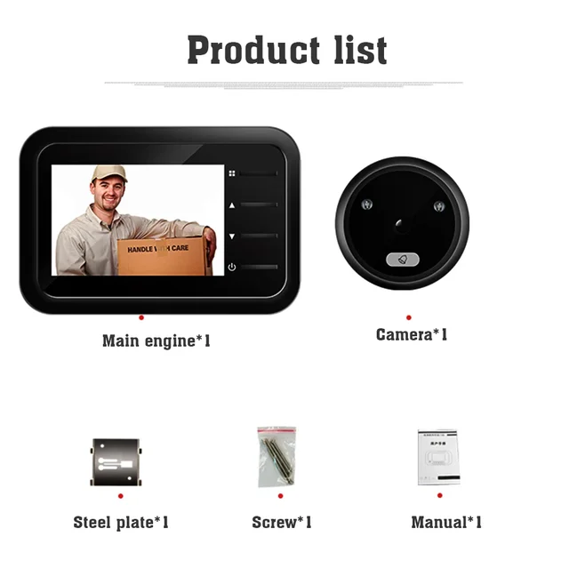 WiFi Doorbell Door Viewer Camera Door Peephole with Wireless Monitor Live View Available Digital Night Vision Photo Shooting 3