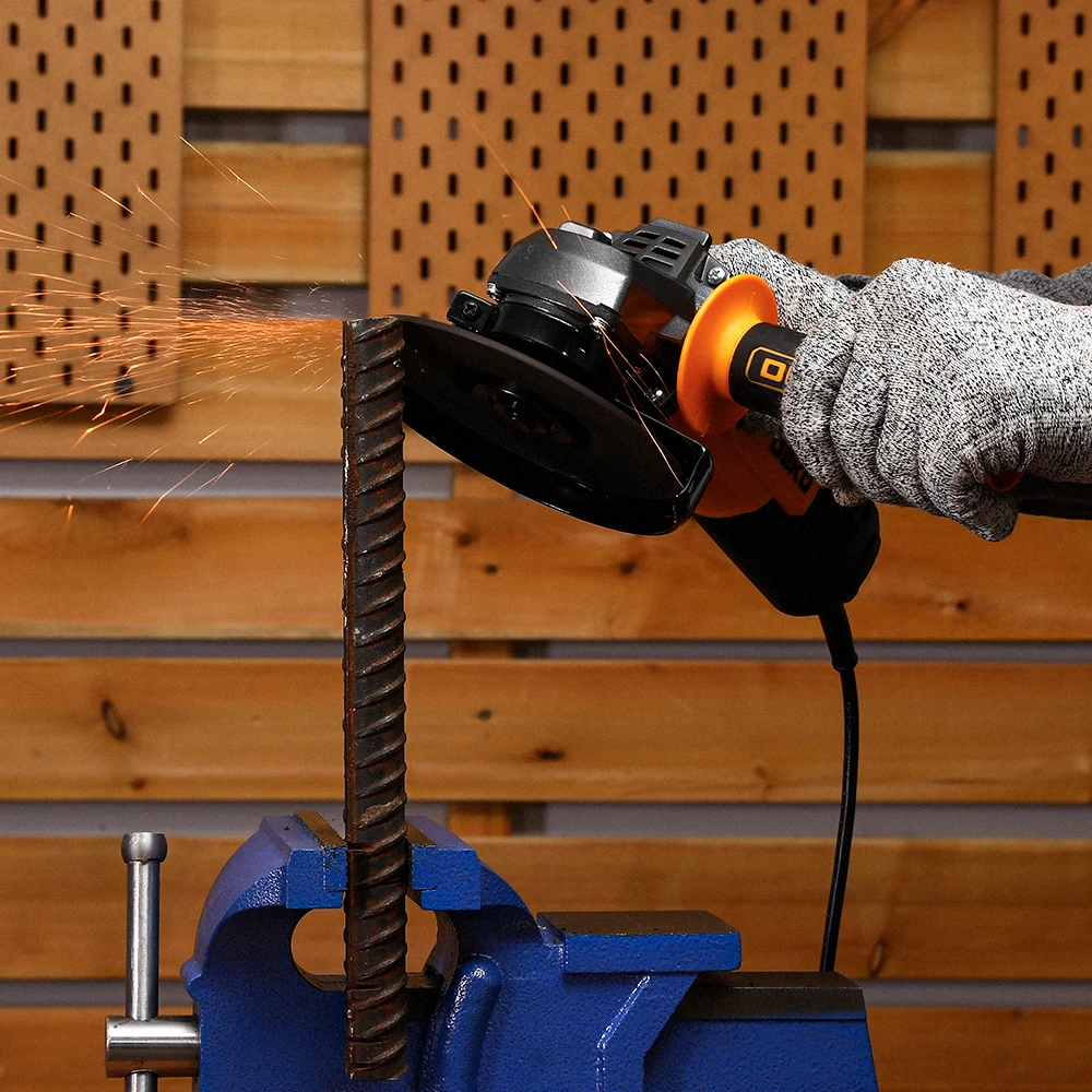 DEKO New Electric Angle Grinder 115mm 800W 11000rpm Metal Wood Power Tools Plug-in Cutting Machine Grinder 4
