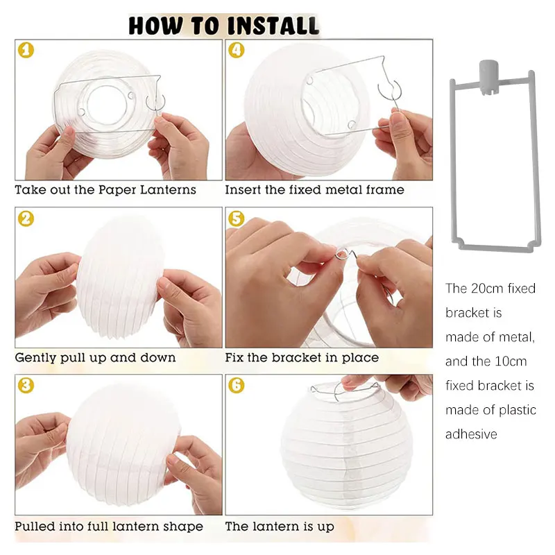 12PCS White Paper Lanterns Hanging Round Paper Lanterns Decoration Chinese for Celebration Party（10cm，20cm，30cm） paper lantern