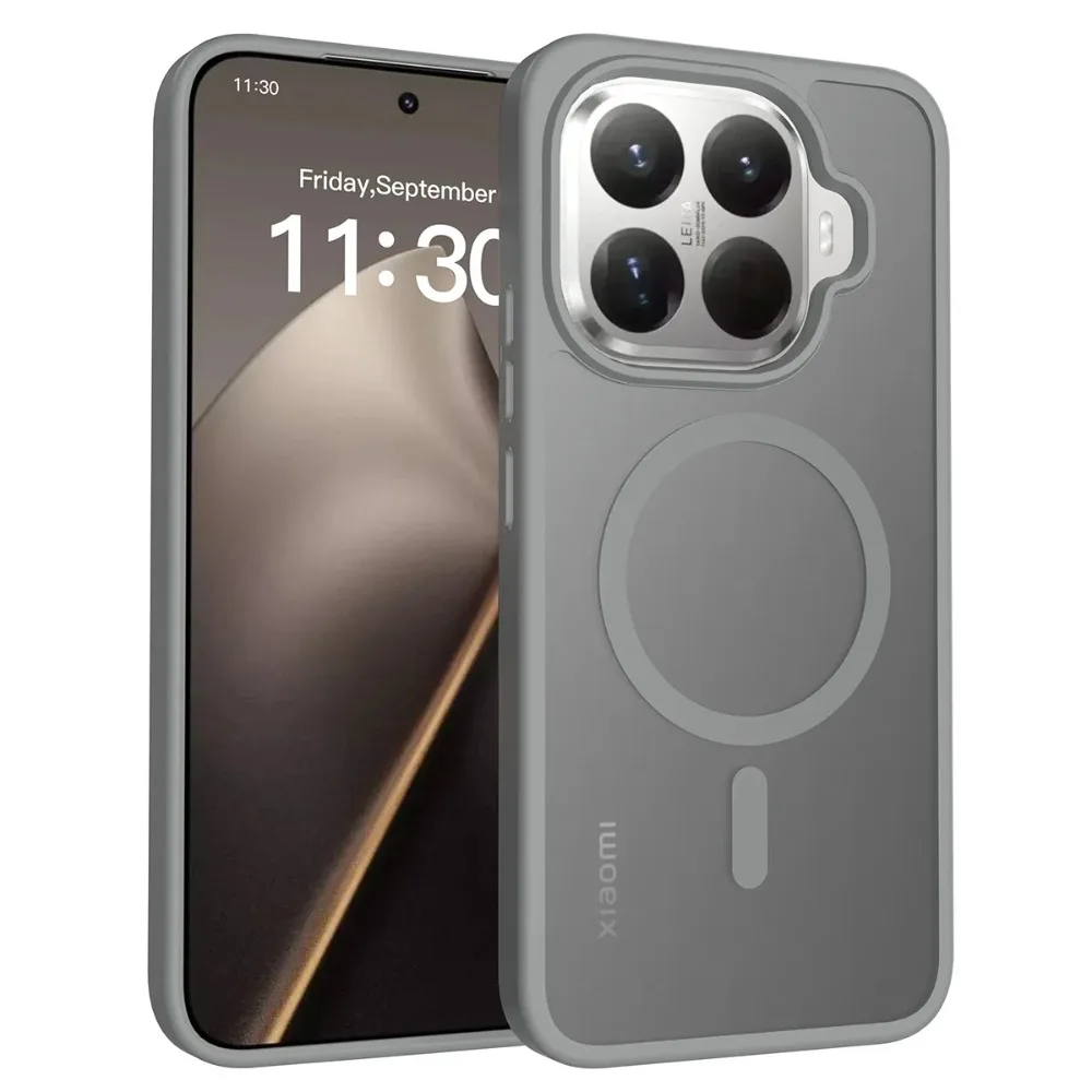 Magnetic Matte Translucent Shockproof Case with Wireless Charging Compatibility