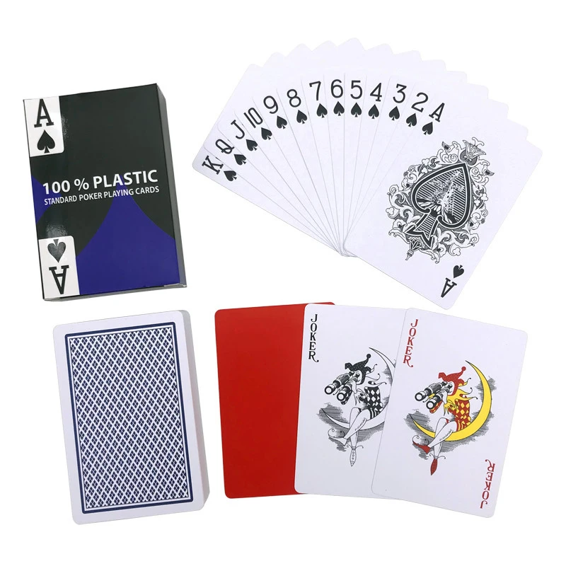 Poker Set 2Pcs/Lots Bridge Poker Set Baccarat Waterproof Wear-resistant Plastic Frost Playing Cards Board Game Texas Hold'em Cards 58*88mm