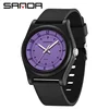 Fashion Sanda Brand 6219 Quartz Student Simple Black Purple Pink Analog Display Silicone Strap Wristwatch For Boy Girl WrisWatch 1