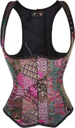 Sapubonva Underbust Corset with Straps Top Embroidery Vest Overbust Corselet Gothic Women Vintage lingerie Plus Size Sexy Korset