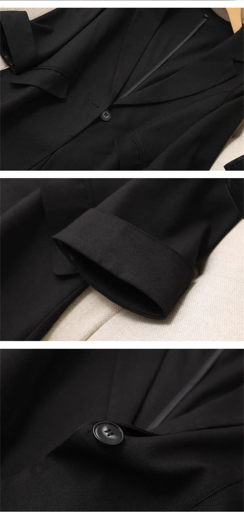 Spring Summer Women Seven Points Sleeve Small Suit Coat Korean Female Solid Color Blazer Jacket Ladies New Leisure Fashion Tops