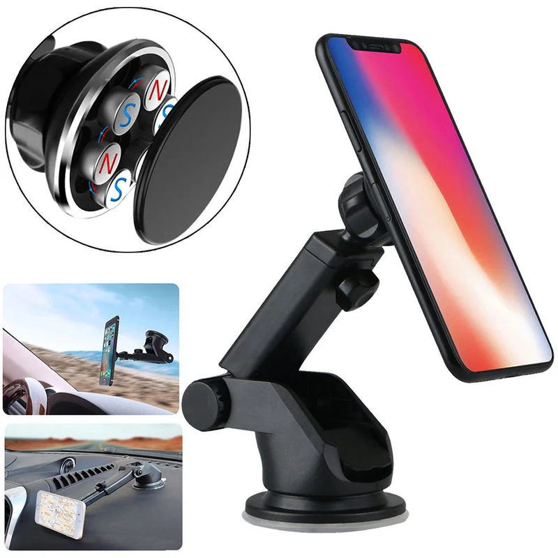 

Car Magnetic Phone Holder Dashboard Suction Cup Mount Strong Magnet Bracket Stand for Iphone 13 14 Xiaomi Huawei