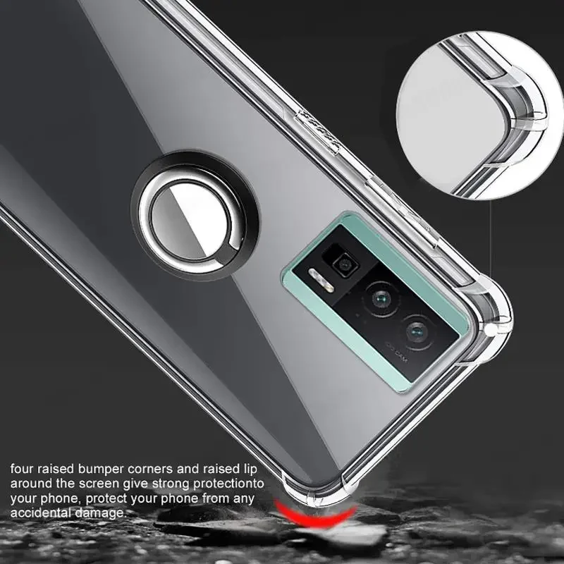 Clear Transparent Soft Case with Ring Stand Holder