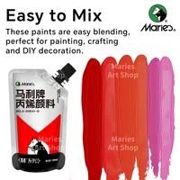 Marie's 5pcs 100ml/3.38oz Red Colors Acrylic Paint Set for Models,Craft,DIY,Rock,Glass,Painting,Canvas,Eggs for Adults, Artists 2