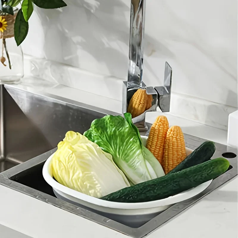 Folding Wash Basin Plastic Portable Laundry Tub Adult Baby Bath Bathroom Kitchen Accessories