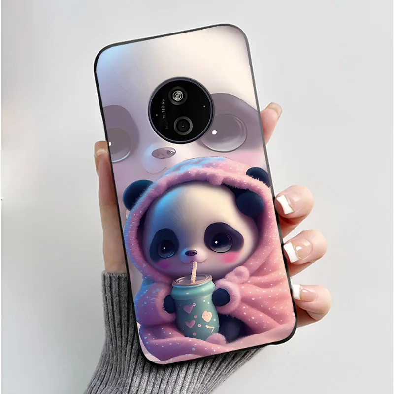 Aesthetic Shockproof Black Silicone Case with Sunset Pattern