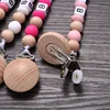 Baby Personalized Name Wood Nipple Holder Clip Pacifier Teething Chew Toy Food Grade Infant Teether Dummy Chain Shower Gift 5