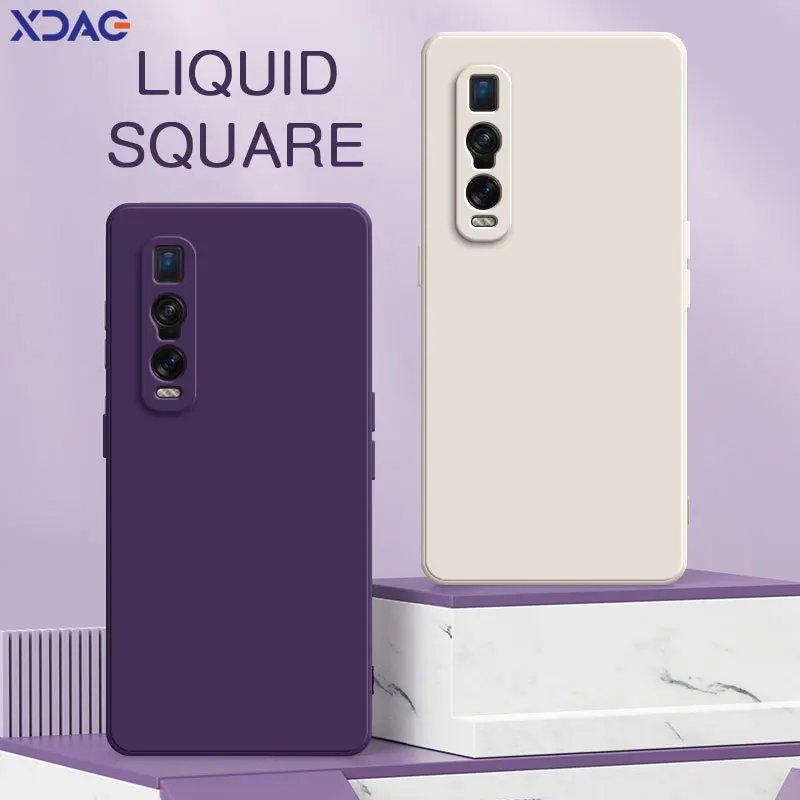 

Square Liquid Silicone Case for OPPO Find X2 Pro Neo Lite Lens Protective 360 Shockproof Soft Phone Cover FindX2Pro X2Neo X2Lite