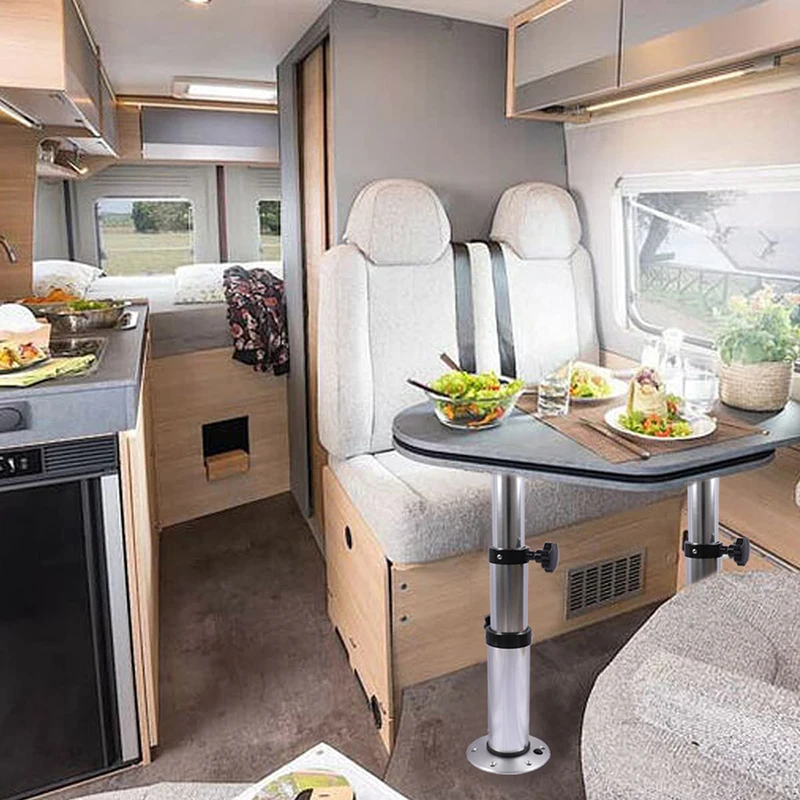 Schneller & kostenloser Versand: 3-stufig verstellbare Tischfußhalterung 16,9-28,7 Zoll/43-73 cm Aluminium-Tischfuß für Wohnmobile und Boote (Stufenverstellung) – Detail 2