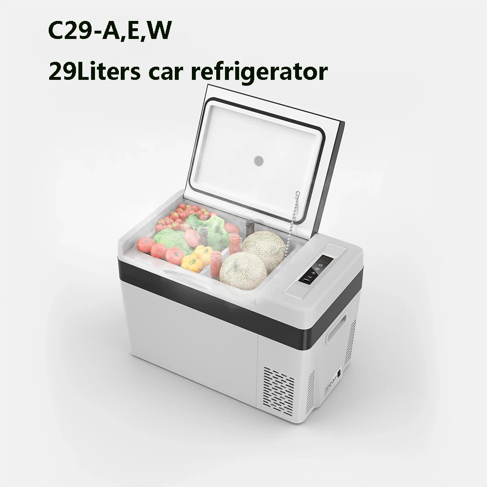 자동 RV 자동차 냉장고, DC12V24V 컴프레서, 휴대용 냉동고 냉장고, 빠른 냉동, 여행 야외 피크닉 쿨러, 29 리터