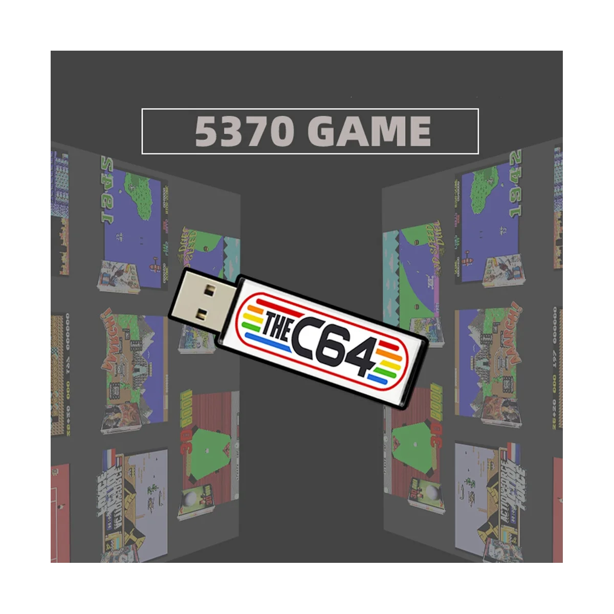 Chiavetta Usb Per Mini Console Di Gioco Retrò C64 Plug And Play Chiavetta Usb U Disco Di Gioco Con 5370 Giochi