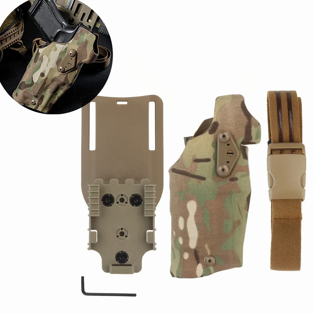 

Hunting Gun Holster Quick Release Tactical Combat Right Hand Holsters Pistols Carry for Glock17 Gen4 G19 with X300 X300U Light