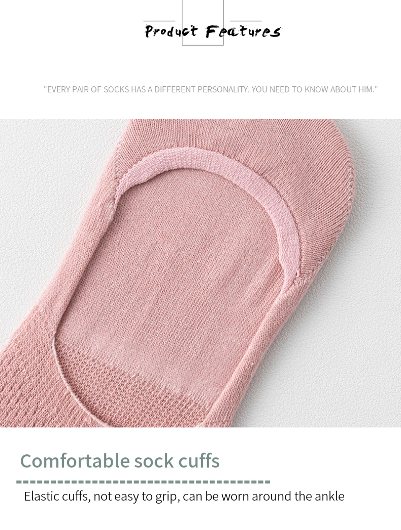 Womens Breathable Mesh Boat Socks - 5 Pairs Invisible Low Cut Anti-Slip Summer Socks