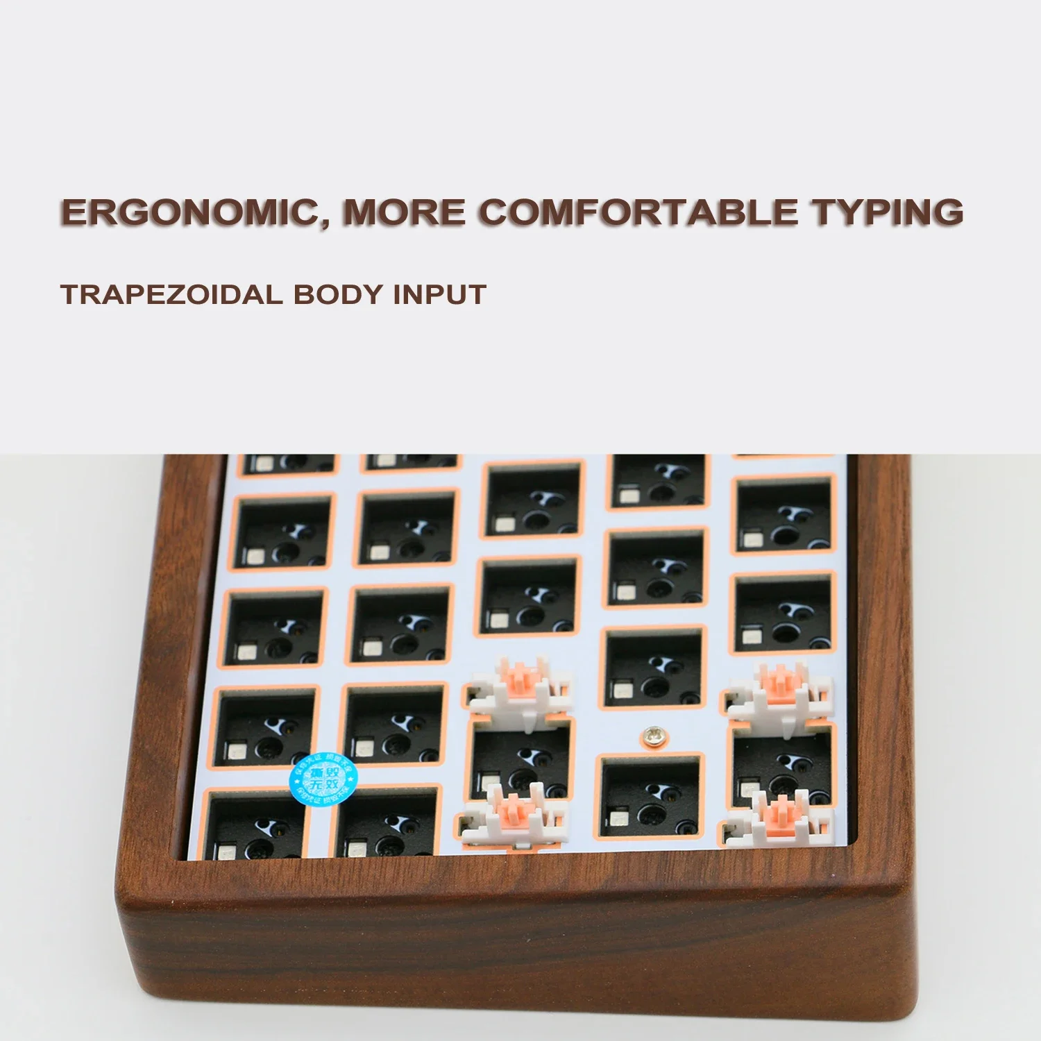 다크 브라운 60% RGB DIY 키보드 키트, 핫 스왑 가능 호두 쉘, 왼쪽 시프트, 64Gh 맞춤형 기계식 키보드, 3 모드, 64 키