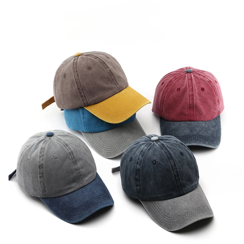 

Men's and women's washed and old patchwork light board baseball caps, soft top sports, dad, truck driver, sun hat