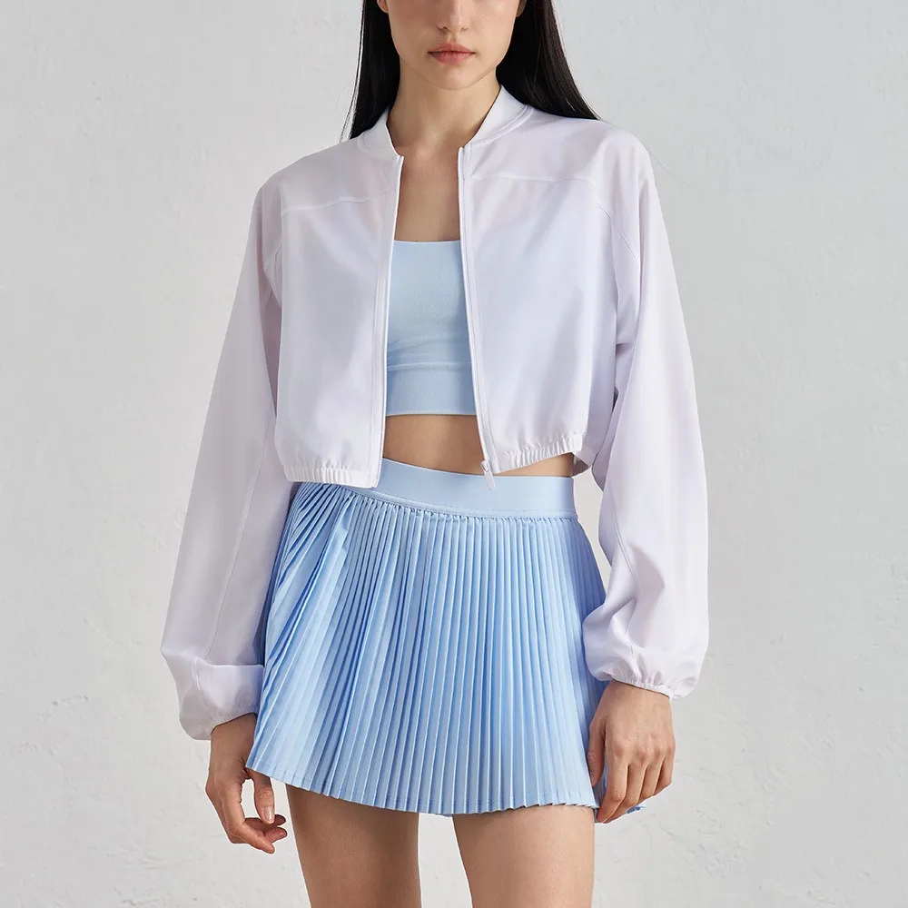 Women's Sports Tennis Jackets With Zipper Sun-Proof Cool Casual Baseball Clothing Quick-Dry Sweatshirt Long Sleeve Fitness Coat